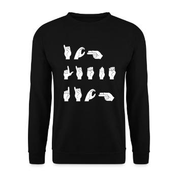 I love you sign language sign language - Unisex Sweatshirt - black - Front - Alina (178cm) & Michal (187cm)