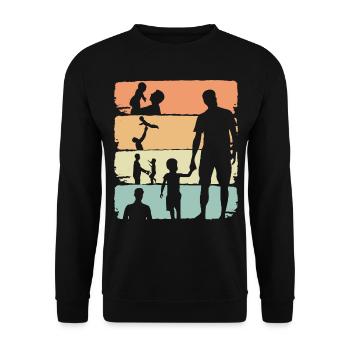 Patenonkel Geschenk | Onkel Geschenkidee - Unisex Pullover - Schwarz - Vorne - Alina (178cm) & Michal (187cm)