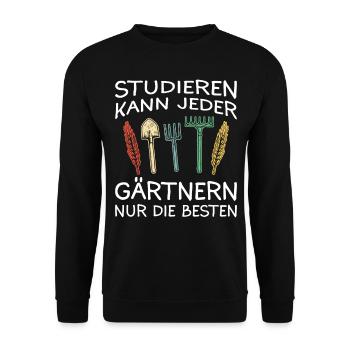 Gärtner Garten Gartenarbeit - Unisex Pullover - Schwarz - Vorne - Alina (178cm) & Michal (187cm)