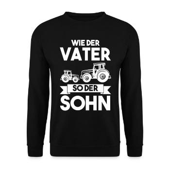 Wie Der Vater So Der Sohn Tracktor Trecker Landwir - Unisex Pullover - Schwarz - Vorne - Alina (178cm) & Michal (187cm)