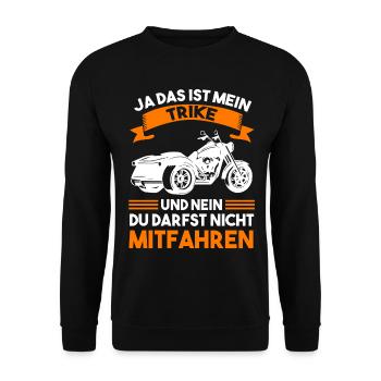 Trike Motorrad Motorradfahrer Biker Motorbike - Unisex Pullover - Schwarz - Vorne - Alina (178cm) & Michal (187cm)