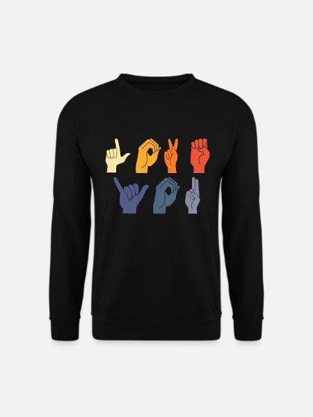 Love You Gebärdensprache vintage - Unisex Pullover - Schwarz