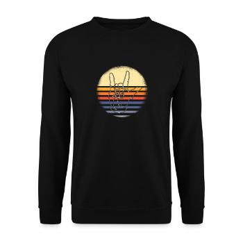 ASL Gebärdensprache vintage - Unisex Pullover - Schwarz - Vorne - Alina (178cm) & Michal (187cm)