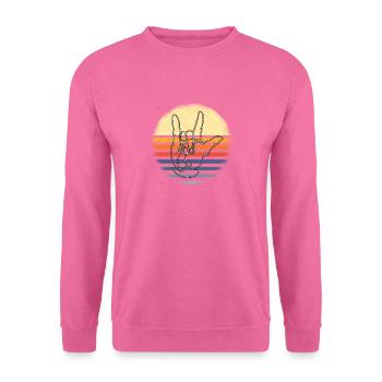 ASL Langue des signes vintage - Sweat-shirt Unisexe - rose - Devant