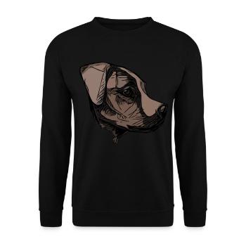 Dachshund dogs dog motif dog animal face animal - Unisex Sweatshirt - black - Front - Alina (178cm) & Michal (187cm)