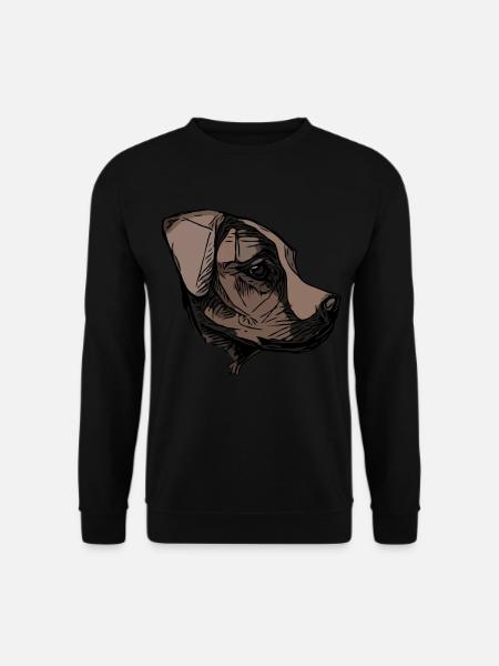 Dackel Hunde Hundemotiv Hund Tiergesicht Tier - Unisex Pullover - Schwarz