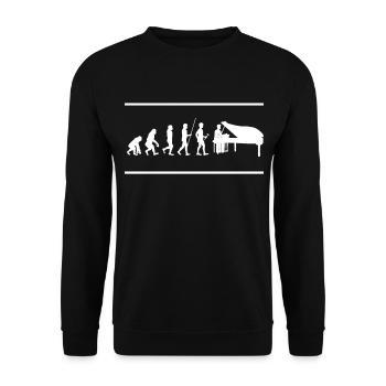 piano - Unisex Sweatshirt - black - Front - Alina (178cm) & Michal (187cm)