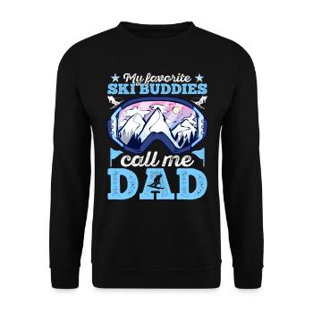 Ski Dad Dad father skiing ski instructor - Unisex Sweatshirt - black - Front - Alina (178cm) & Michal (187cm)