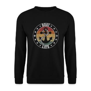Boat Life - Unisex Sweatshirt - black - Front - Alina (178cm) & Michal (187cm)