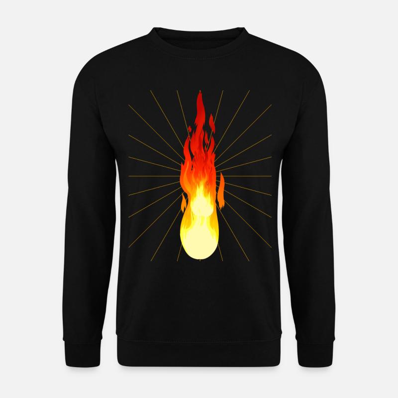 Fegefeuer Flamme Hitze Feuer feurig Heiß brennen - Unisex Pullover - Schwarz
