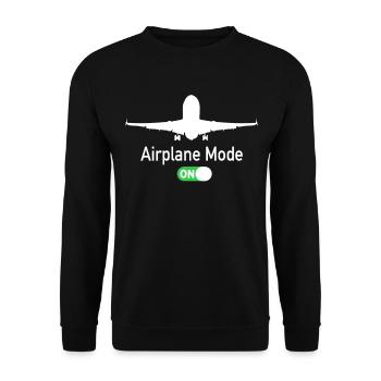 Airplane Mode On Airport Pilot Aircraft Pilot - Unisex Sweatshirt - black - Front - Alina (178cm) & Michal (187cm)