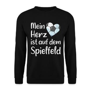 Fußball Mama Fußballspieler Geschenkidee Fusball - Unisex Pullover - Schwarz - Vorne - Alina (178cm) & Michal (187cm)
