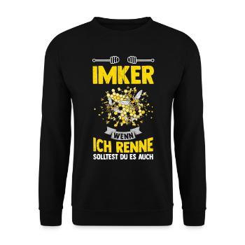 Imker - Unisex Pullover - Schwarz - Vorne - Alina (178cm) & Michal (187cm)