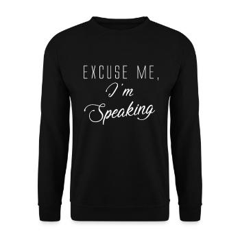 Ich Spreche - Unisex Pullover - Schwarz - Vorne - Alina (178cm) & Michal (187cm)
