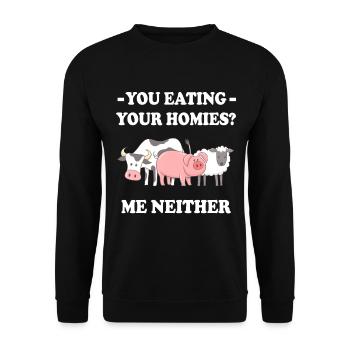 Vegan - Sweat-shirt Unisexe - noir - Devant - Alina (178cm) & Michal (187cm)