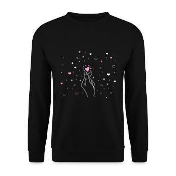 K-pop coréen Pop Manga Bubble Tea Kawaii Pop - Sweat-shirt Unisexe - noir - Devant - Alina (178cm) & Michal (187cm)