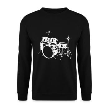 Batteur Tshirt Rock Bass pour les musiciens de batteur - Sweat-shirt Unisexe - noir - Devant - Alina (178cm) & Michal (187cm)