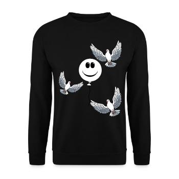 Heavenly Balloon Doves of Peace Doves Peace - Unisex Sweatshirt - black - Front - Alina (178cm) & Michal (187cm)