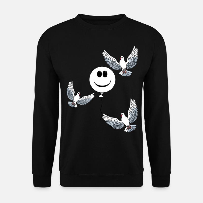 Himmlisch Luftballon Friedenstauben Tauben Frieden - Unisex Pullover - Schwarz