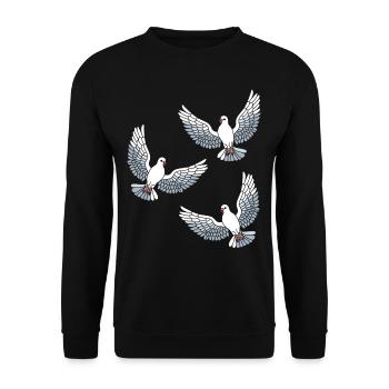 Taube Tauben Vogelabbildung Vogel Vögel - Unisex Pullover - Schwarz - Vorne - Alina (178cm) & Michal (187cm)