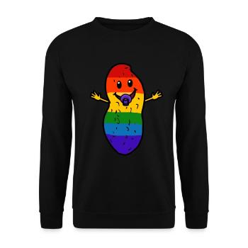 Peanut Baby LGBT Rainbow Flag Gay Pride - Unisex Sweatshirt - black - Front - Alina (178cm) & Michal (187cm)
