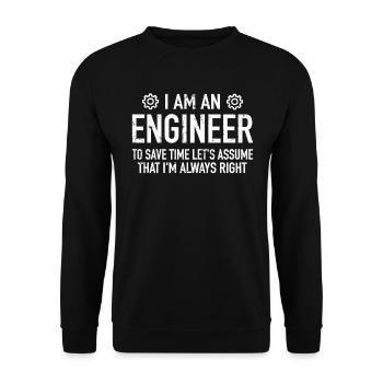 Engineer Saying - Engineer Engineering Technician - Unisex Sweatshirt - black - Front - Alina (178cm) & Michal (187cm)