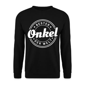 Bester Onkel der Welt | Pate Onkel Geschenkidee - Unisex Pullover - Schwarz - Vorne - Alina (178cm) & Michal (187cm)