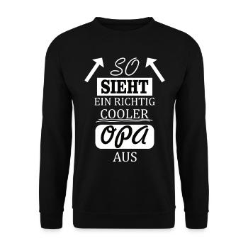 Cooler Opa Großvater Geschenk Familie Liebe Humor - Unisex Pullover - Schwarz - Vorne - Alina (178cm) & Michal (187cm)