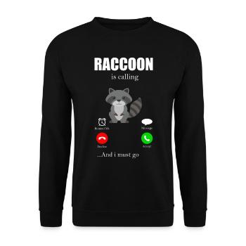 Waschbär Racoon Tier Geschenk Frettchen Marder - Unisex Pullover - Schwarz - Vorne - Alina (178cm) & Michal (187cm)