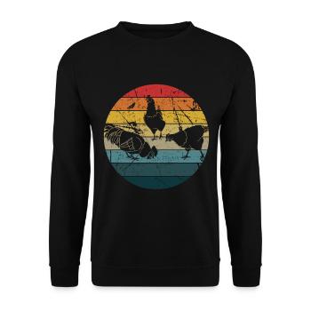 Poulet - Sweat-shirt Unisexe - noir - Devant - Alina (178cm) & Michal (187cm)