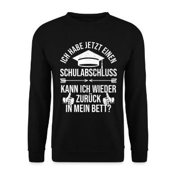 Schulabschluss Abschluss Abi Realschule Abitur - Unisex Pullover - Schwarz - Vorne - Alina (178cm) & Michal (187cm)