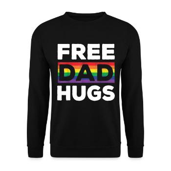 Free Dad Hugs Rainbow LGBT Pride Fathers Day - Unisex Sweatshirt - black - Front - Alina (178cm) & Michal (187cm)