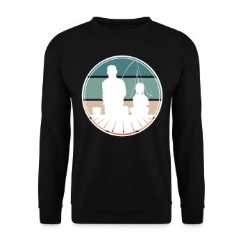 Pêche père fille - Sweat-shirt Unisexe - noir - Devant - Alina (178cm) & Michal (187cm)