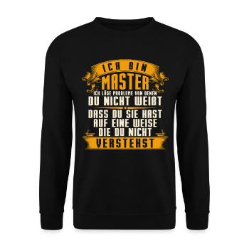Abschluss Majestät Absolvent Mastertitel Master - Unisex Pullover - Schwarz - Vorne - Alina (178cm) & Michal (187cm)