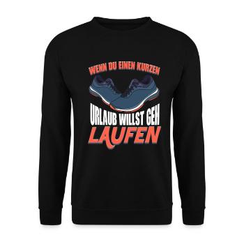 Go run - runners running running jogging - Unisex Sweatshirt - black - Front - Alina (178cm) & Michal (187cm)