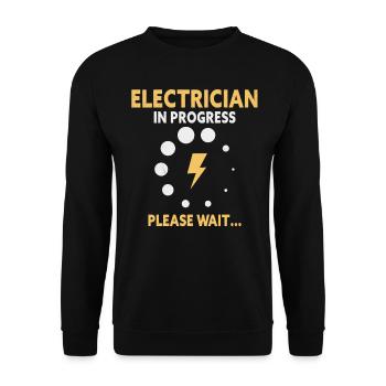 Electrician Apprentice Loading Journeyman - Unisex Sweatshirt - black - Front - Alina (178cm) & Michal (187cm)