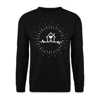 Client House construction Building house - Unisex Sweatshirt - black - Front - Alina (178cm) & Michal (187cm)