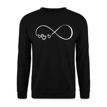 Cœur Amour Infinité - Sweat-shirt Unisexe - noir - Devant - Alina (178cm) & Michal (187cm)
