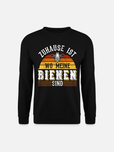 Imker Bienen | Zuhause ist wo meine Bienen sind - Unisex Pullover - Schwarz