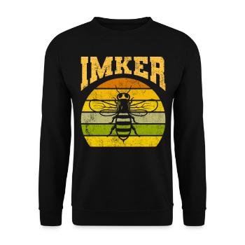 Imker Retro Vintage - Unisex Pullover - Schwarz - Vorne - Alina (178cm) & Michal (187cm)