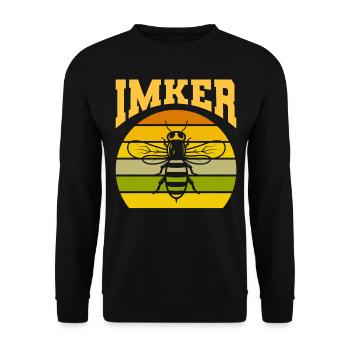 Imker Retro Vintage Geschenk - Unisex Pullover - Schwarz - Vorne - Alina (178cm) & Michal (187cm)