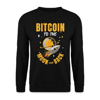 Bitcoin Tshirt Börse Geld Krypto Blockchain Hodl - Unisex Pullover - Schwarz - Vorne - Alina (178cm) & Michal (187cm)