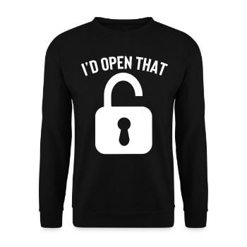Serrure j’ouvre la clé du service - Sweat-shirt Unisexe - noir - Devant - Alina (178cm) & Michal (187cm)