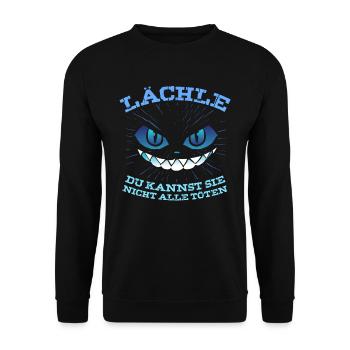 Lächle Du Kannst Sie Nicht Alle Töten - Unisex Pullover - Schwarz - Vorne - Alina (178cm) & Michal (187cm)