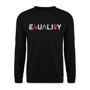 Pride CSD LGBT Equality Rainbow Geschenk - Unisex Pullover - Schwarz - Vorne - Alina (178cm) & Michal (187cm)