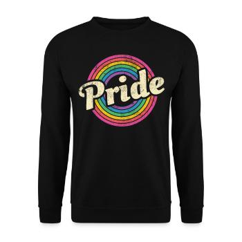 Gay Pride CSD Human Rights Retro Vintage Style - Unisex Sweatshirt - black - Front - Alina (178cm) & Michal (187cm)