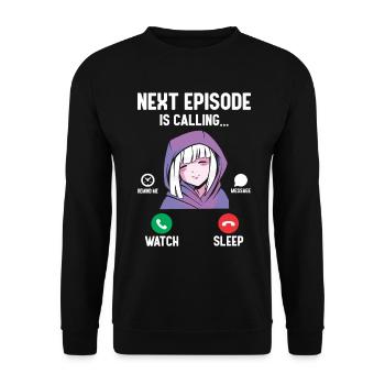 Anime Manga Fan Geburtstag Weihnachten Geschenk - Unisex Pullover - Schwarz - Vorne - Alina (178cm) & Michal (187cm)