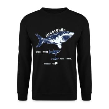 Requin requin de requin de megalodon requin blanc plongeur - Sweat-shirt Unisexe - noir - Devant - Alina (178cm) & Michal (187cm)