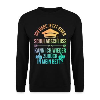 Schulabschluss Abschluss Abi Realschule Abitur - Unisex Pullover - Schwarz - Vorne - Alina (178cm) & Michal (187cm)