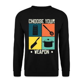 Cooking Culinary art kitchen Hobby chef - Unisex Sweatshirt - black - Front - Alina (178cm) & Michal (187cm)